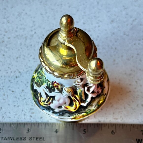 Capodimonte Ceramic & Brass Salt Shaker & Pepper Mill - Picture 8 of 16